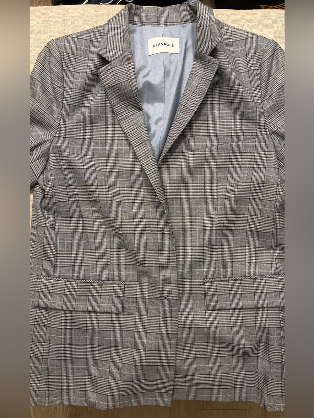 [~8/3 ONLY] Beanpole Gray Glen Plaid Single Breasted Tailored Blazer Jacket